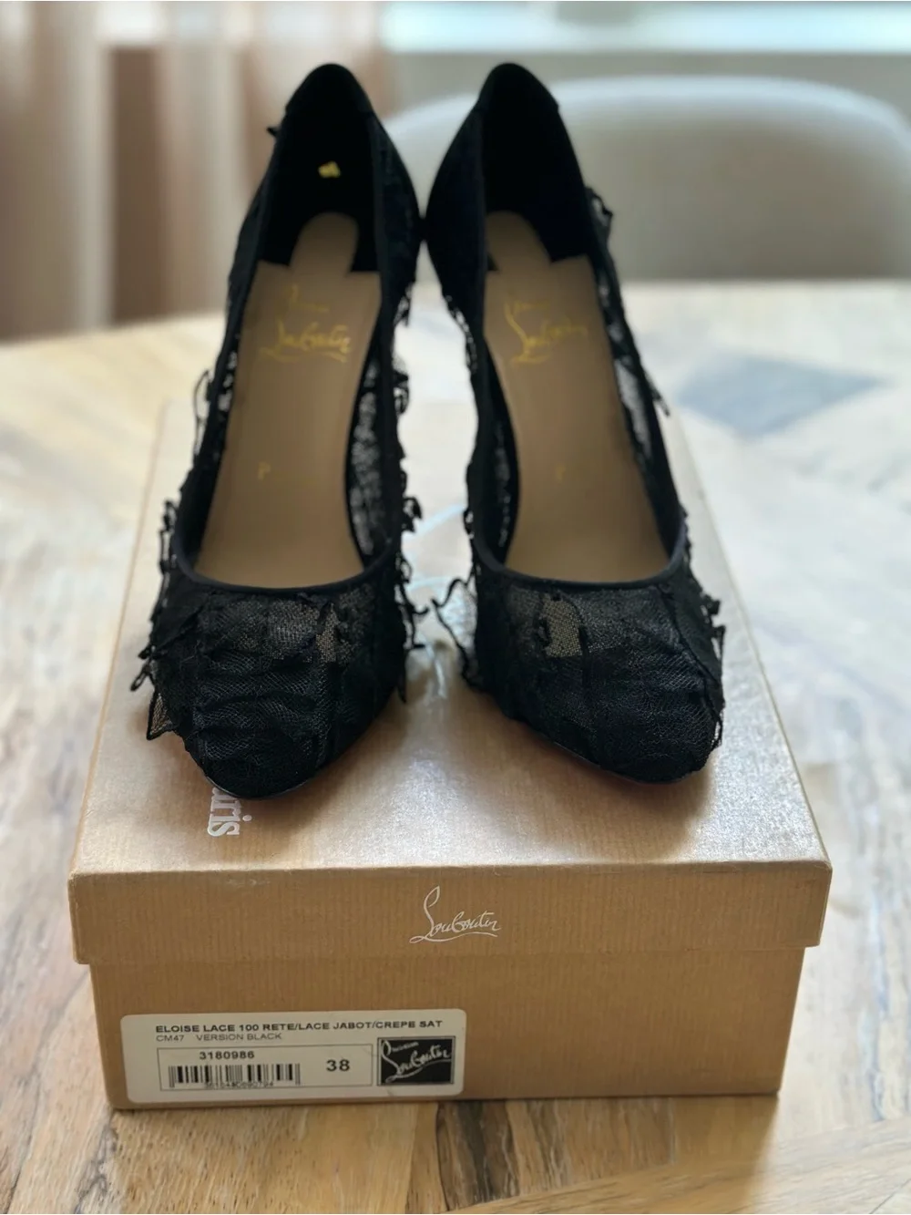 Christian Louboutin Eloise Lace 100 Pumps Black 38